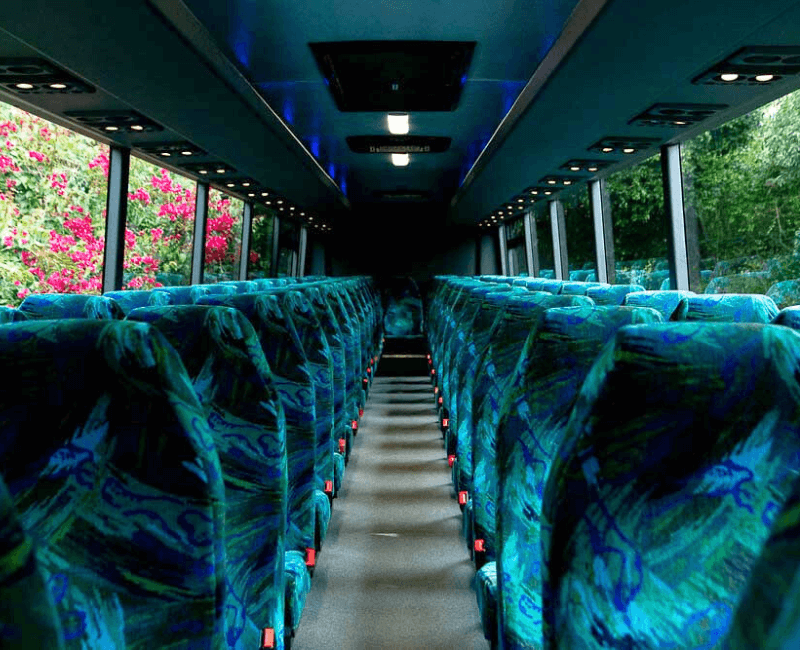 The inside of a sunshine coast charter bus